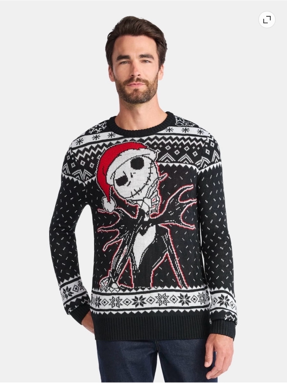 Brand New Nightmare Before Christmas Jack Skeleton Christmas Sweater Men’s XL
